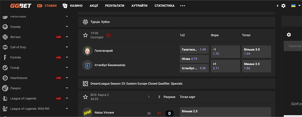 Букмекерська контора GGbet